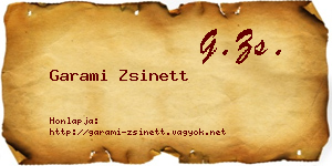 Garami Zsinett névjegykártya
